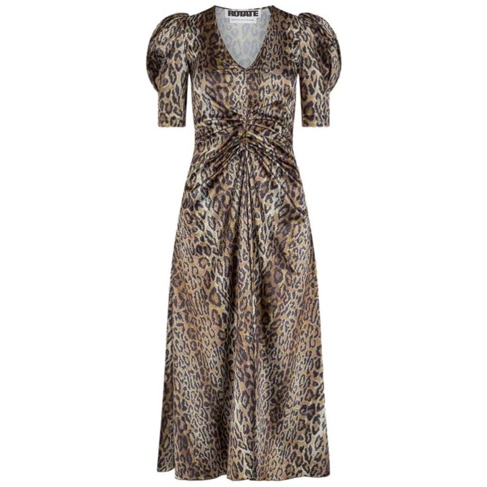 ROTATE Women's Sierina Slit Dress Size 36/US4 In Dijon Comb